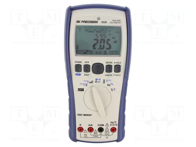 Digital multimeter; USB; LCD; (100000); 3x/s; I DC: 10mA,100mA,10A B&K PRECISION BK393B