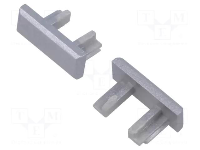 Cap for LED profiles; silver; MICRO-PLUS KLUŚ K-C24392L01