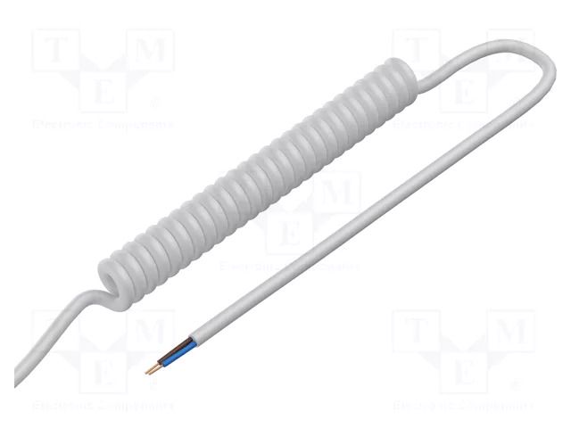 Wire: coiled; 2x1.5mm2; unshielded; PUR; white; 300V,500V; 0.8m SIMECH SPT00019B