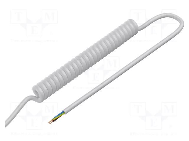 Wire: coiled; 3G1.5mm2; unshielded; PUR; white; 300V,500V; 0.1m SIMECH SPT00036B