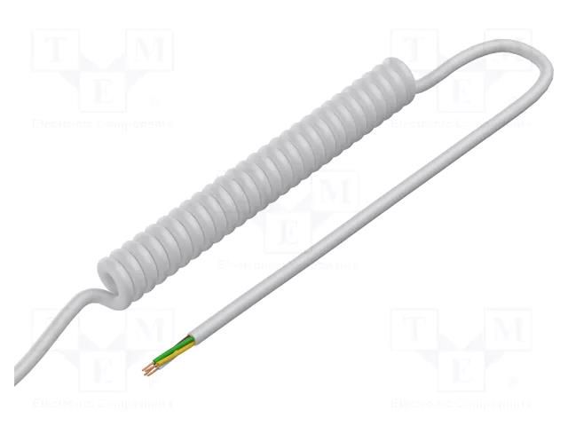 Wire: coiled; 4x0.5mm2; unshielded; PUR; white; 300V; 0.2m; 0.8m SIMECH SPT00184B