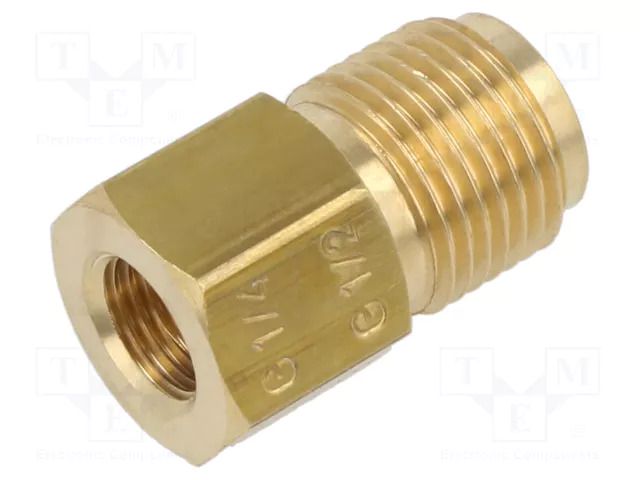 Brass; Mount.elem: thread adapter; Int.thread: G 1/4" PNEUMAT 257.24