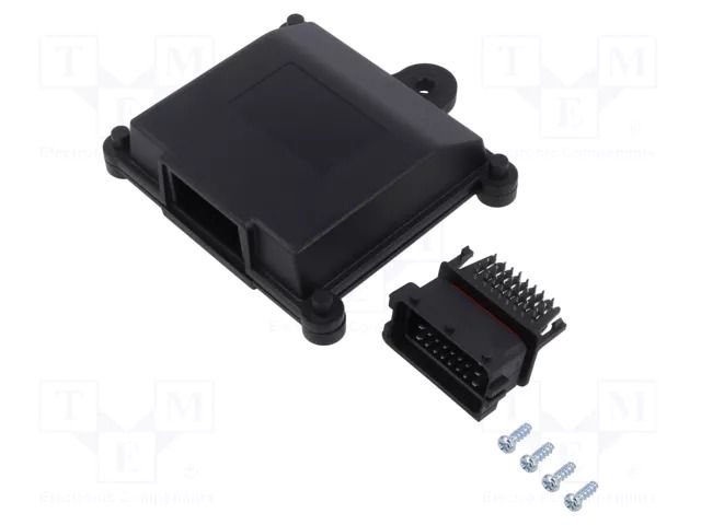 Enclosure: specialist; X: 116.9mm; Y: 120.7mm; Z: 28mm; ABS; black MASZCZYK KM-192/PIN24/BK