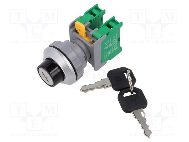 Switch: rotary; 30mm; NO x2; IP65; Pushbutton: prominent; KS30 AUSPICIOUS KS30-2-O-2