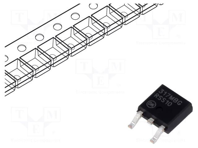 IC: voltage regulator; linear,adjustable; 1.2÷37V; 0.5A; DPAK; SMD ONSEMI LM317MBDTRKG