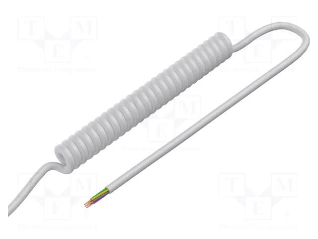 Wire: coiled; 7x0.35mm2; unshielded; PUR; white; 300V; 1.5m; 6m SIMECH SPT00168B