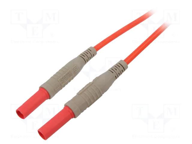 Test lead; banana plug 4mm,both sides; insulated; Len: 2m; red CAL TEST CT3751-200-2