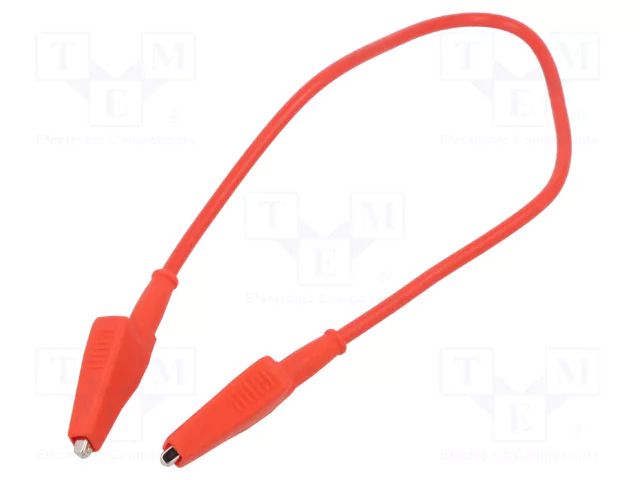 Test lead; Inom: 10A; Len: 0.3m; both sides,crocodile clip; red CAL TEST CT3809-30-2
