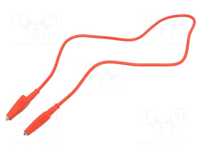 Test lead; Inom: 10A; Len: 0.6m; both sides,aligator clip; red CAL TEST CT3809-60-2