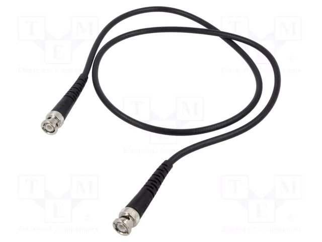 Test lead; BNC plug,both sides; Len: 1m; black; Z: 50Ω; RG223/U CAL TEST CT4098-100