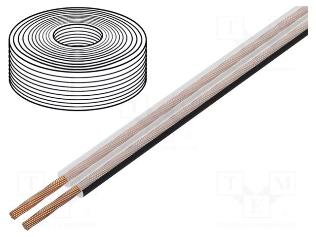 Wire: loudspeaker cable; TLYp; 2x2.5mm2; stranded; Cu; transparent SIMECH PKT0040AC
