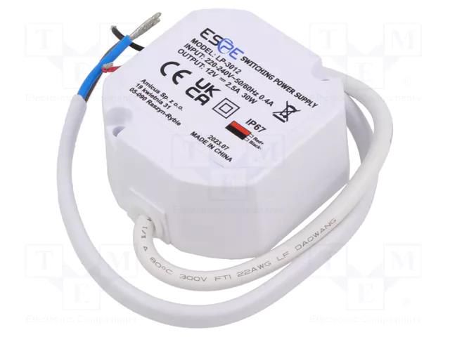 Power supply: switching; LED; 30W; 12VDC; 2.5A; 220÷240VAC; IP67 ESPE LP-3012