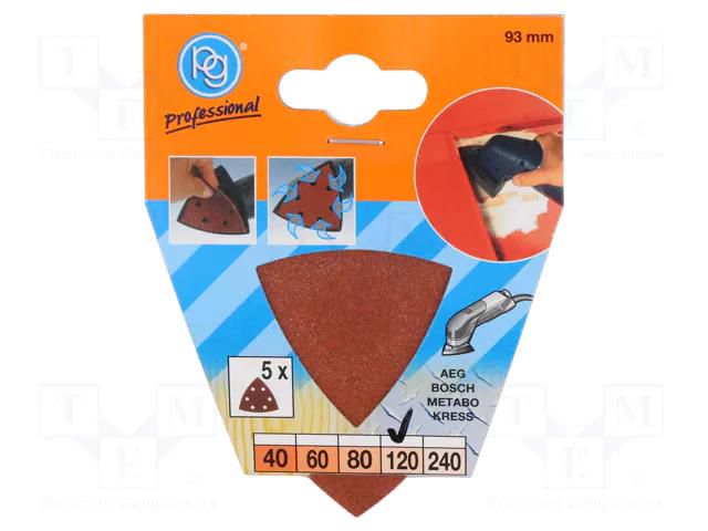 Sandpaper; Granularity: 120; Mounting: bur; with holes; 93x93x93mm PG PROFESSIONAL PG-348.45