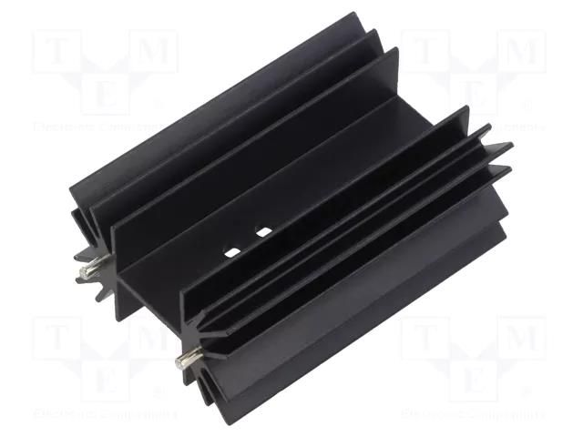 Heatsink: extruded; H; TO218,TO220,TOP3; black; L: 63.5mm; W: 42mm ALUTRONIC PR33/63.5/SE