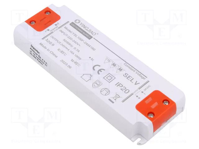 Power supply: switching; LED; 100W; 24VDC; 4.16A; 220÷240VAC; IP20 YINGJIAO YSL100F-100-24