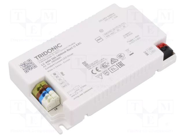 Power supply: switching; LED; 45W; 20÷50VDC; 500÷1400mA; IP20; LC TRIDONIC 28000695
