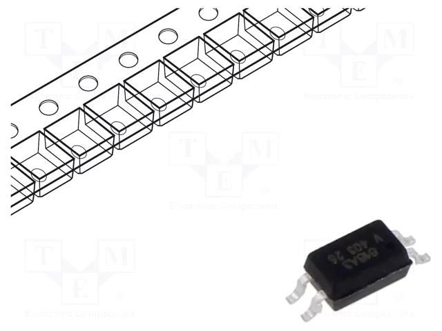 Optocoupler; SMD; Ch: 1; OUT: transistor; Uinsul: 3.75kV; Uce: 80V VISHAY VOS618A-3T