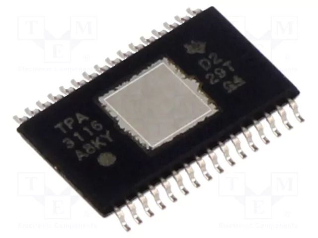 IC: audio amplifier; Pout: 100W; 4.5÷26VDC; Ch: 2; Amp.class: D; 4Ω TEXAS INSTRUMENTS TPA3116D2DAD