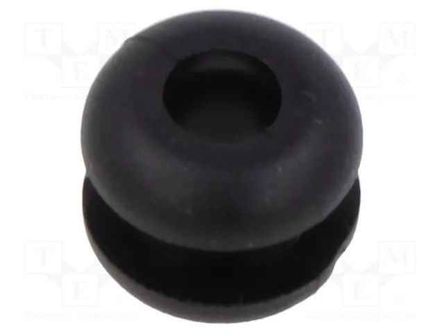 Grommet; Ømount.hole: 6.4mm; Øhole: 4mm; black; 0÷80°C; PVC ESSENTRA ESS-10082324