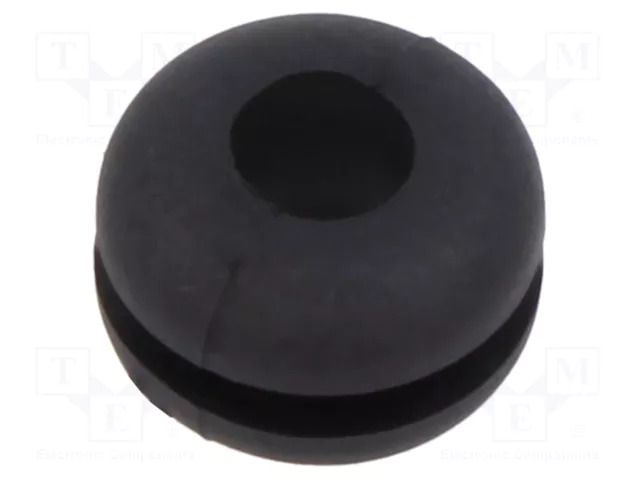 Grommet; Ømount.hole: 6.4mm; Øhole: 4mm; black; -40÷135°C; UL94HB ESSENTRA ESS-10089521