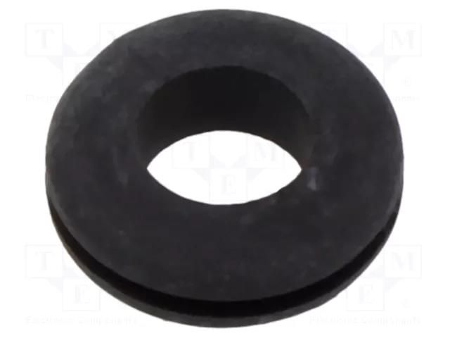Grommet; Ømount.hole: 9.5mm; Øhole: 7mm; black; -40÷135°C; UL94HB ESSENTRA ESS-10089620