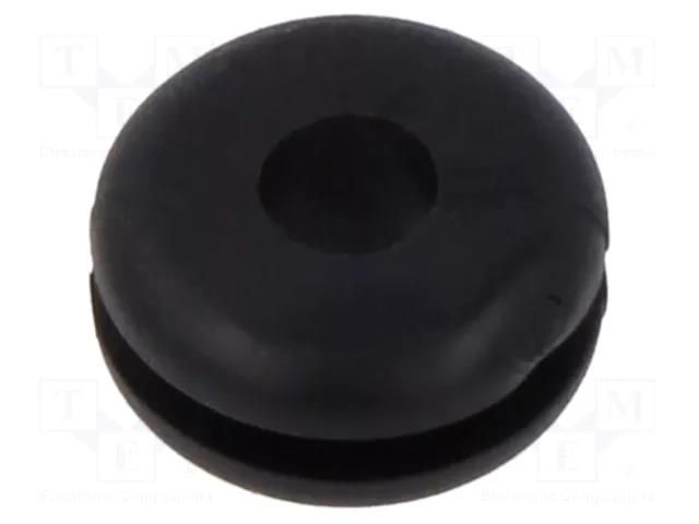 Grommet; Ømount.hole: 6mm; Øhole: 3.2mm; black; 0÷80°C; PVC ESSENTRA ESS-10090466