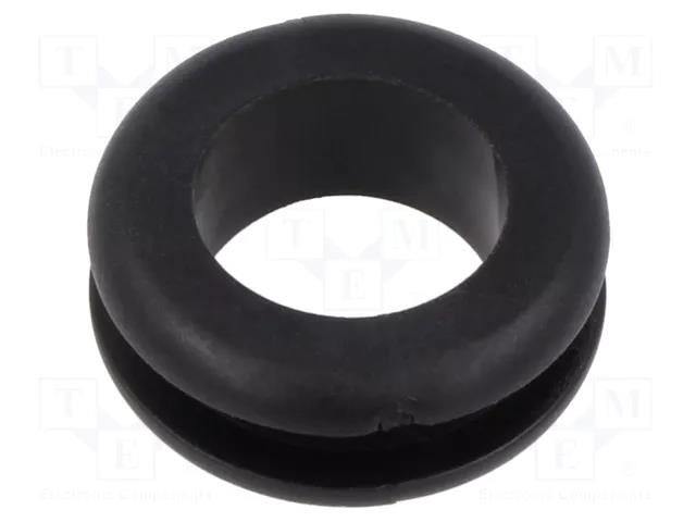 Grommet; Ømount.hole: 22mm; Øhole: 16mm; black; 0÷80°C; PVC ESSENTRA ESS-10284377
