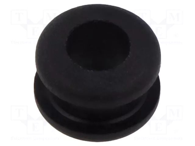 Grommet; Ømount.hole: 9mm; Øhole: 6mm; black; Panel thick: max.4mm ESSENTRA ESS-10284551
