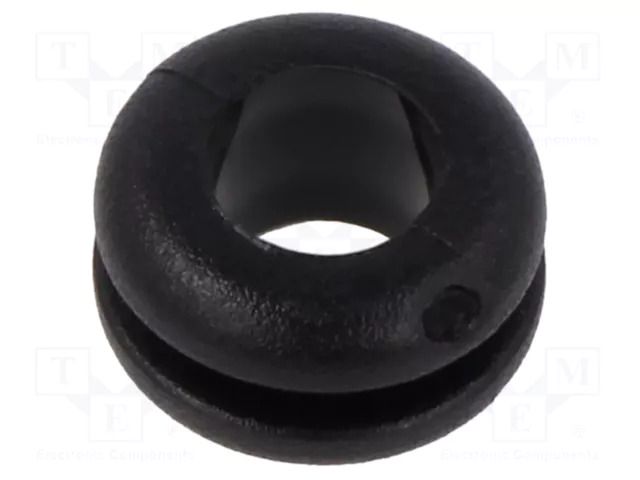 Grommet; Ømount.hole: 9mm; Øhole: 6mm; black; 0÷80°C; PVC ESSENTRA ESS-10325308