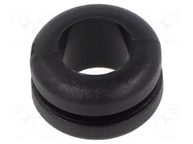 Grommet; Ømount.hole: 10mm; Øhole: 8mm; black; 0÷80°C; PVC ESSENTRA ESS-10325315