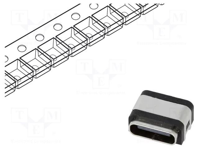 Connector: USB C; socket; SMT; PIN: 16; horizontal; top board mount GCT USB4730-GF-A-KIT