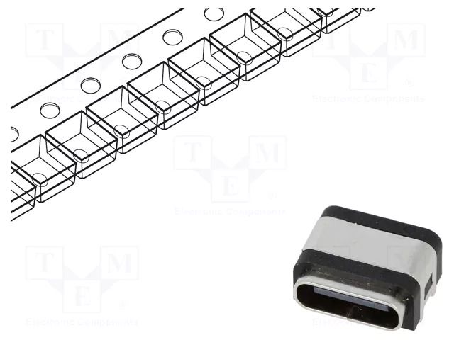Connector: USB C; socket; SMT; PIN: 16; horizontal; top board mount GCT USB4730-GF-A-KIT