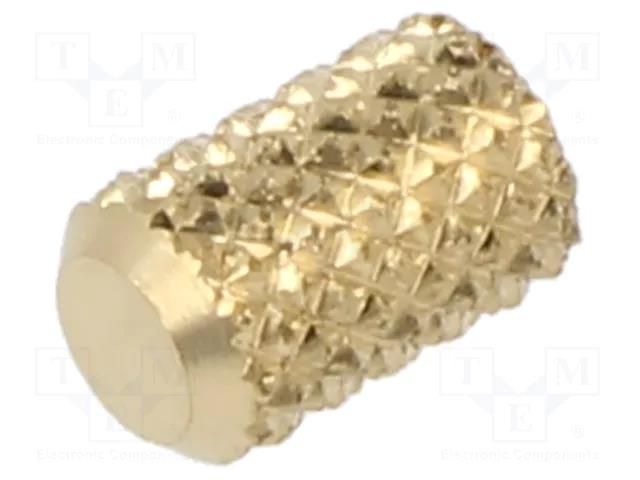 Threaded insert; brass; M2,5; BN 37875; L: 6.5mm; for plastic TAPPEX KVT-018M2.5