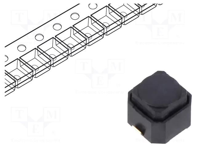 Microswitch TACT; SPST-NO; Pos: 2; 0.05A/16VDC; SMD; none; 2.35N DIPTRONICS T6L-3KQR