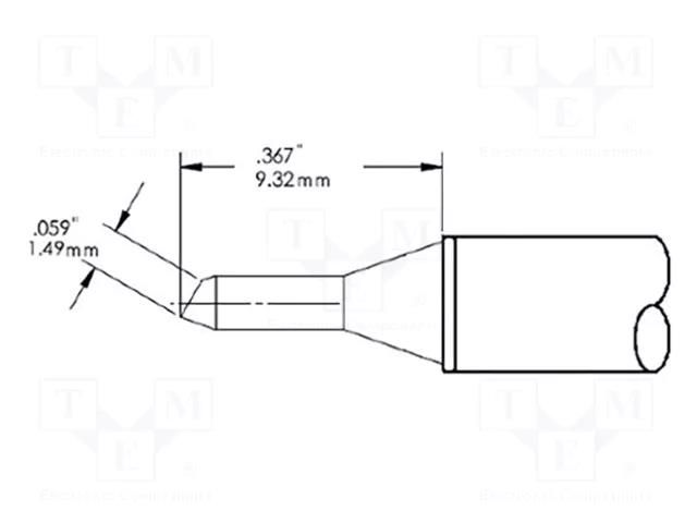 Tip; bevel; 1.5mm; 510°C; for soldering station METCAL CVC-9BV4001S