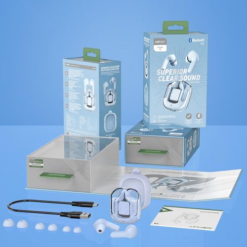 Acefast T6 TWS Bluetooth In-Ear Wireless Headphones - Light Blue, Acefast 6974316281559 6974316281559