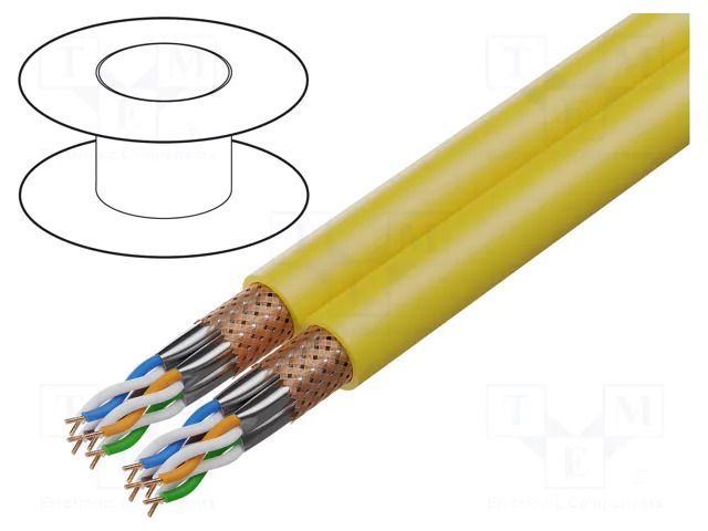 Wire; ETHERLINE® LAN 1000,S/FTP; 2x4x2x23AWG; 7a; wire; Cu; yellow LAPP ETH-LAN-2170972