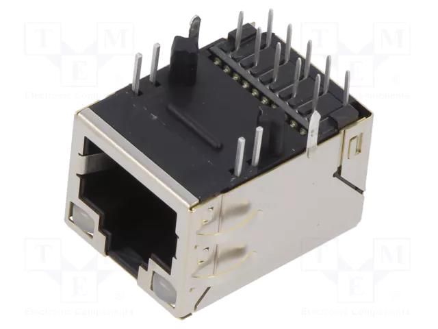 Connector: RJ45; socket; PIN: 8; shielded,with LED; 8p8c; THT BEL FUSE 2250013-4