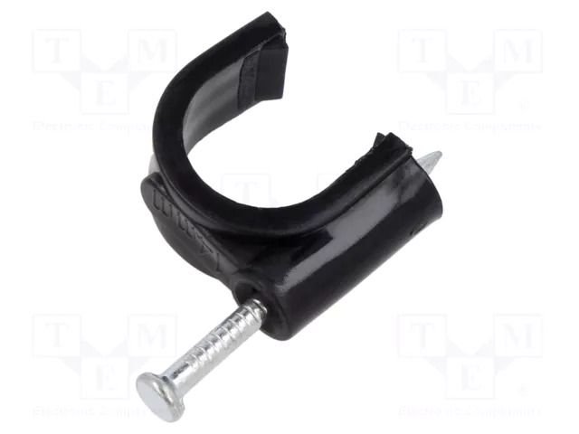 Holder; black; on round cable; 100pcs; with a nail; Ø: 14mm GOOBAY GOOBAY-64685