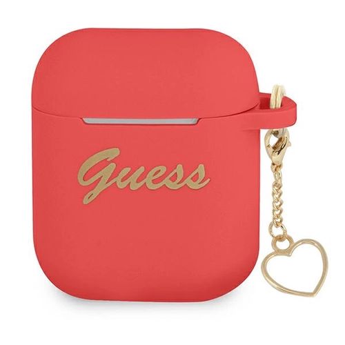 Guess GUA2LSCHSR AirPods cover red / red Silicone Charm Heart Collection, Guess 3666339039097 3666339039097