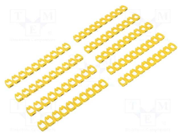 Markers; Marking: A..C; 5.6÷7.4mm; PVC; yellow; push-in Goobay GOOBAY-72518