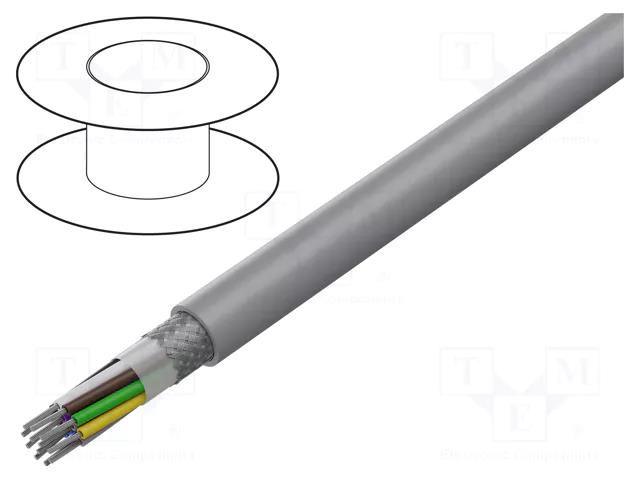 Wire; LiYCY UL; 3x24AWG; shielded,tinned copper braid; PVC; grey HELUKABEL LIYCY-UL-3X24AWG