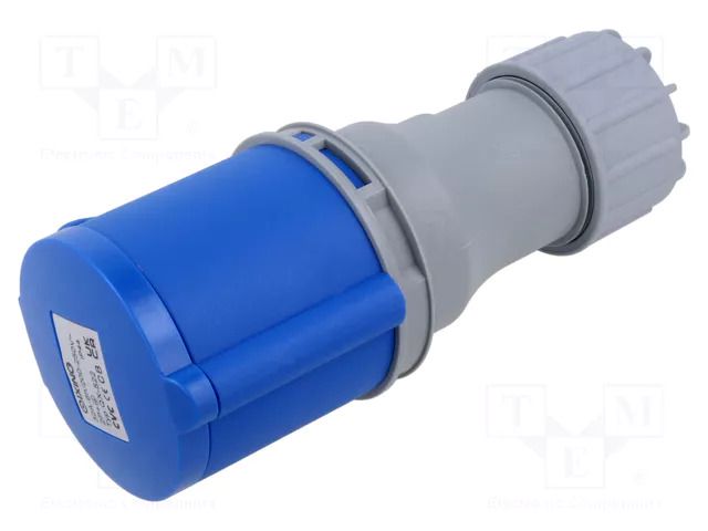 Connector: AC supply; plug; female; 32A; 230V; IEC 60309; IP44; blue TAIZHOU BAOLUDA ELECTRIC QX-522
