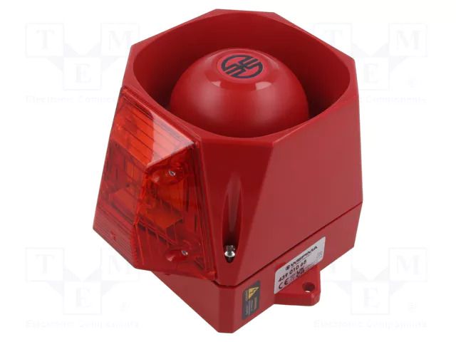 Signaller: lighting-sound; 115÷230VAC; siren,flashing light; red WERMA WER-43901068