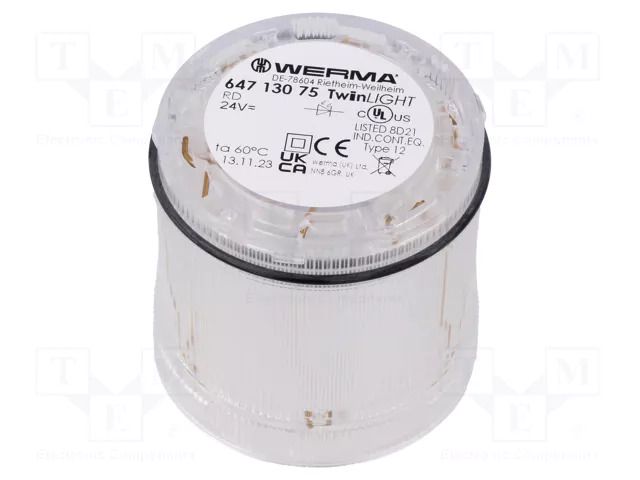 Module: light signaller; red; LED; 24VDC; 24VAC; IP65; Ø70x65.5mm WERMA WER-64713075