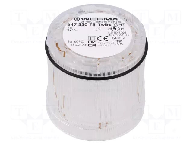 Module: light signaller; orange; LED; 24VDC; 24VAC; IP65; -30÷60°C WERMA WER-64733075
