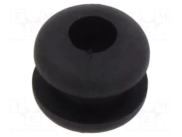 Grommet; Ømount.hole: 6.4mm; Øhole: 4mm; black; -40÷135°C; UL94HB ESSENTRA ESS-10089552