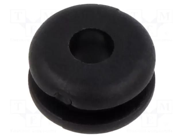 Grommet; Ømount.hole: 8mm; Øhole: 4mm; black; Panel thick: max.2mm ESSENTRA ESS-10284056