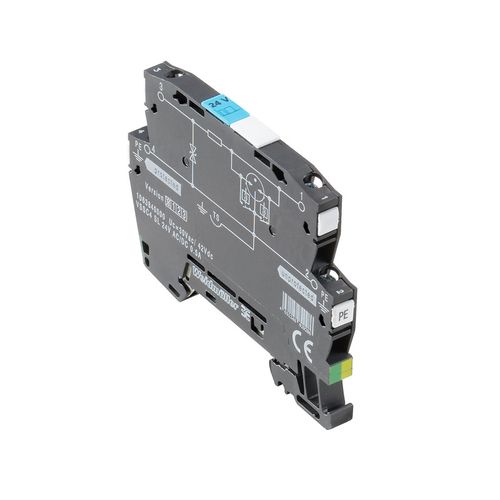 Surge voltage arrester (data networks/MCR-technology), Surge protection for measurement and control, binary, Number of signals: 1, AC/DC, 24 V, 34 V, Weidmuller 1063840000 04032248829286