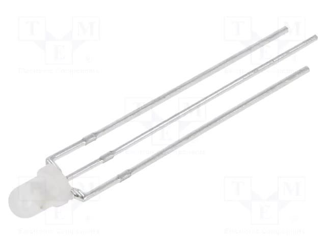 LED; 3mm; yellow/green; 45°; Front: convex; 2÷2.8/2.1÷2.8VDC BIVAR 3BC-3-Y/G-CA-F